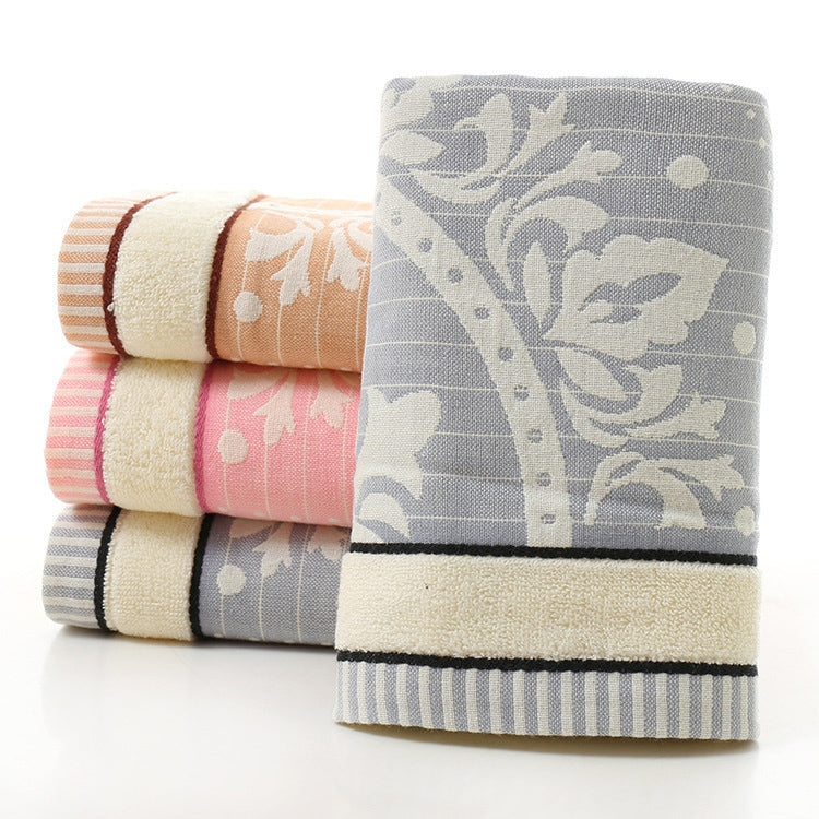 32-Strand Cotton Printed Towel(Pink)