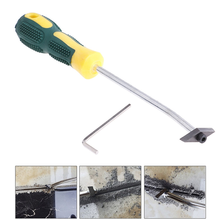 Tile Joint Cleaning Tool Alloy Joint Taper Tungsten Steel Slotting Device, Style:No. 1 Head
