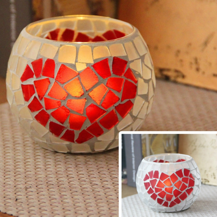 Mosaic Glass Candlestick Retro Ornaments Gift Bar Candle Cup Home Accessories