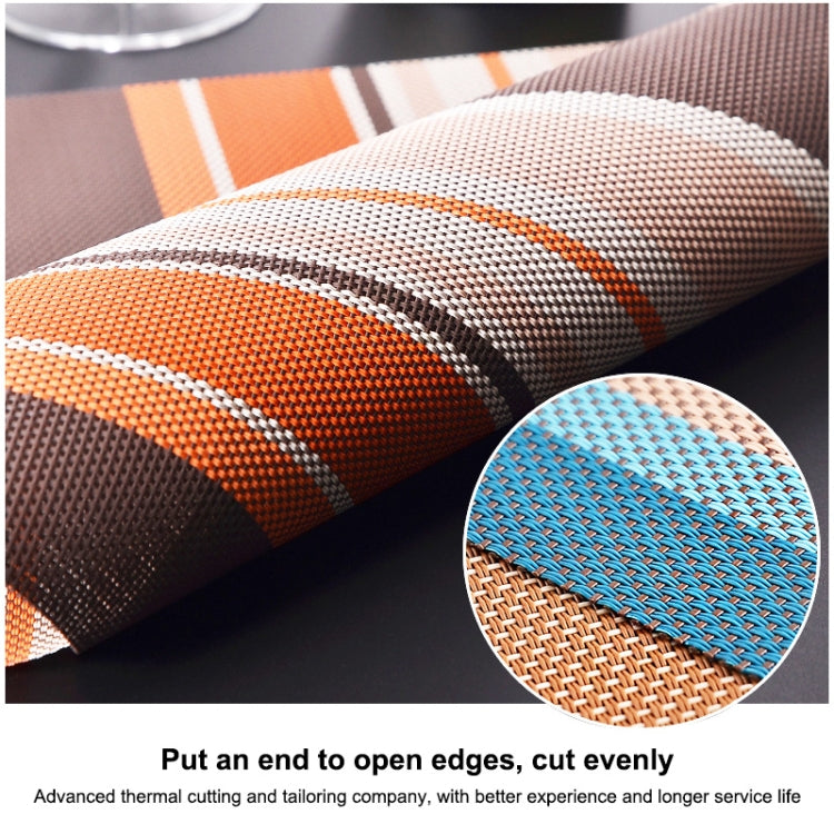 2 PCS Kitchen Dinning Table Placemat Napkins Heat Resistant PVC Stripe Mat Placemats Manteles Doilies Coaster Cup Pad