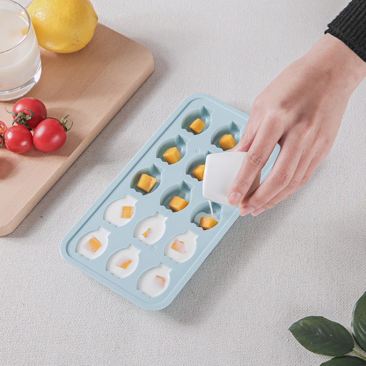Cute DIY Creative Banana Homemade Ice Tray Ice Cube Mould with Lid(Blue)