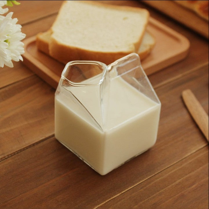 2 PCS Creative Juice Bottle Milk Box Coffee Cup Glass Gift