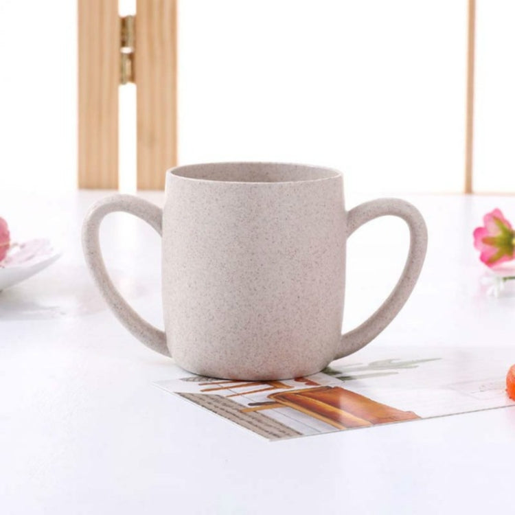 2 PCS Wheat Straw Double Ear Mug Healthy Mouth Cup