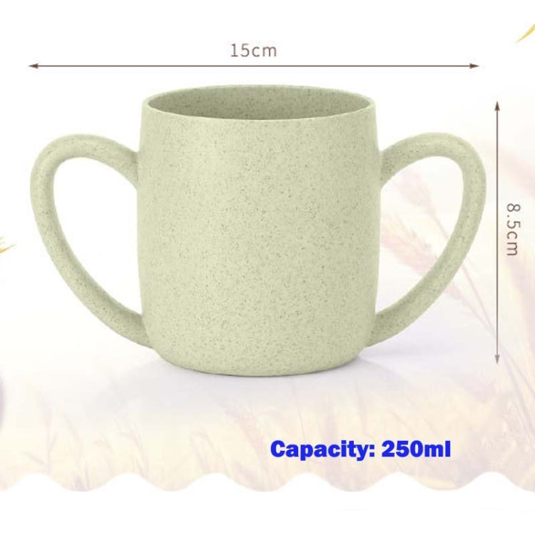 2 PCS Wheat Straw Double Ear Mug Healthy Mouth Cup