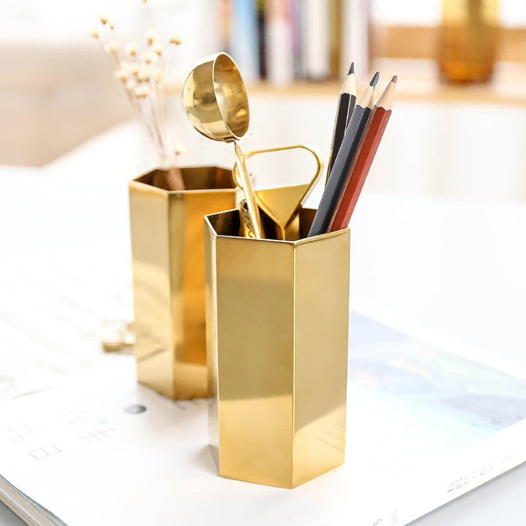 Nordic Hexagonal Stainless Steel Gold Vase Study Hallway Home Wedding Decoration