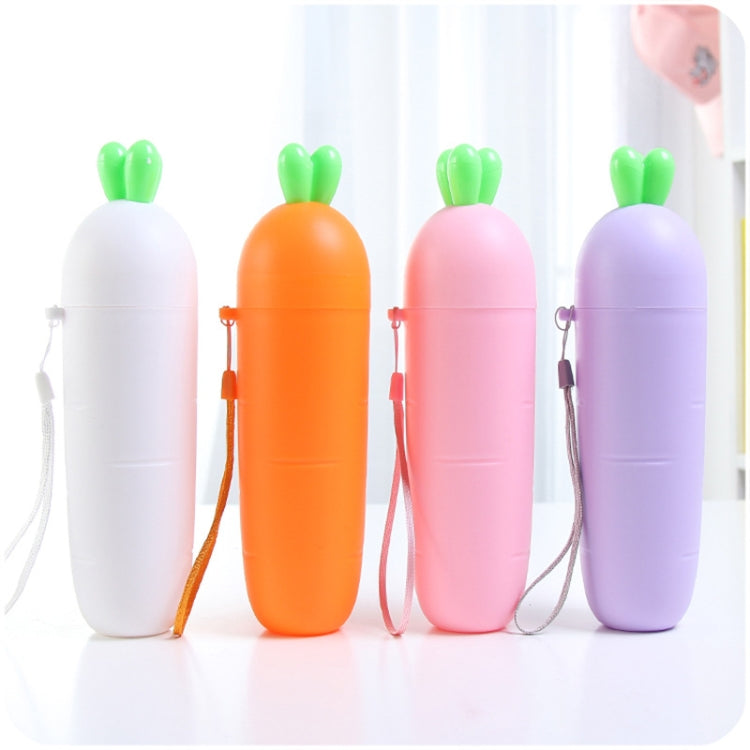 Portable Toothbrush Cup Brush Radish Outdoor Wash Travel Tooth Box with Cover Cap(White)