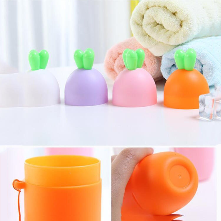 Portable Toothbrush Cup Brush Radish Outdoor Wash Travel Tooth Box with Cover Cap(White)