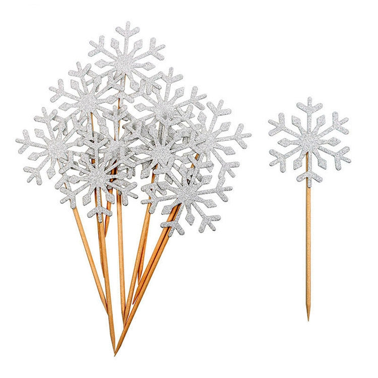 20 PCS Christmas Snowflake Cake Topper Ornament