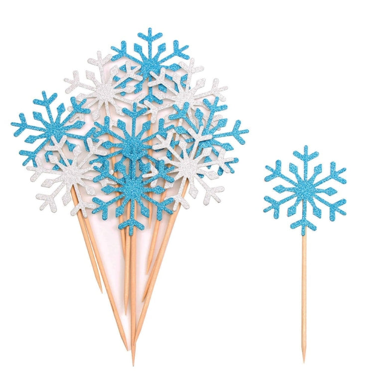 20 PCS Christmas Snowflake Cake Topper Ornament