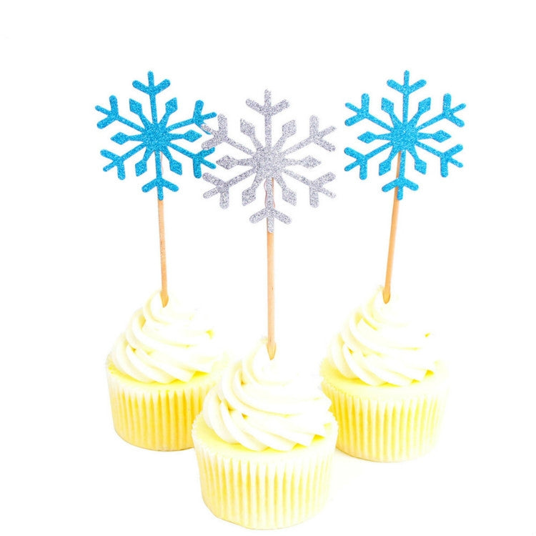 20 PCS Christmas Snowflake Cake Topper Ornament