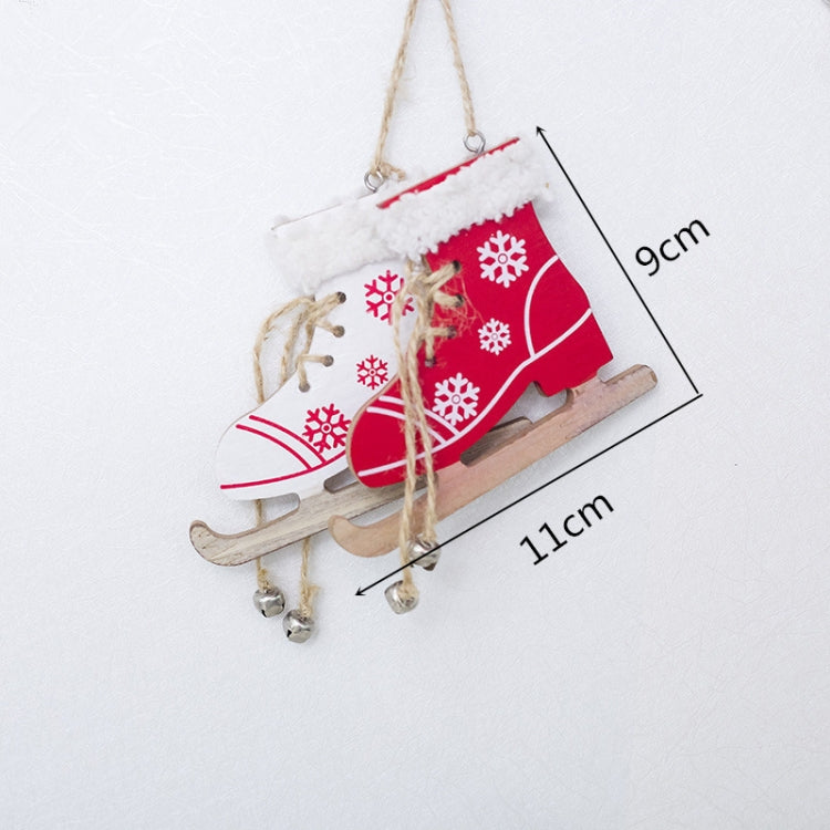 2 PCS Christmas Home Decoration Supplies Creative Skates Pendant, Color:White