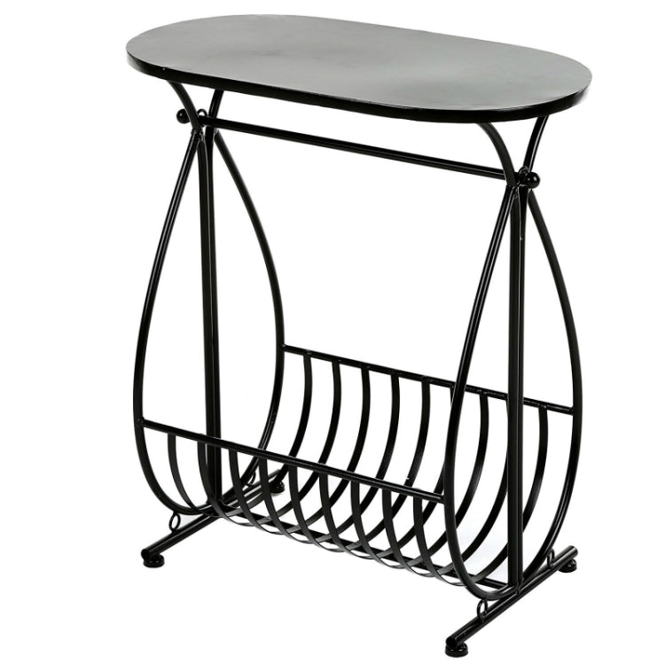 Metal Bathroom Storage Table with Toilet Paper Roll Holder and Magazine Rack Iron Small Coffee Table