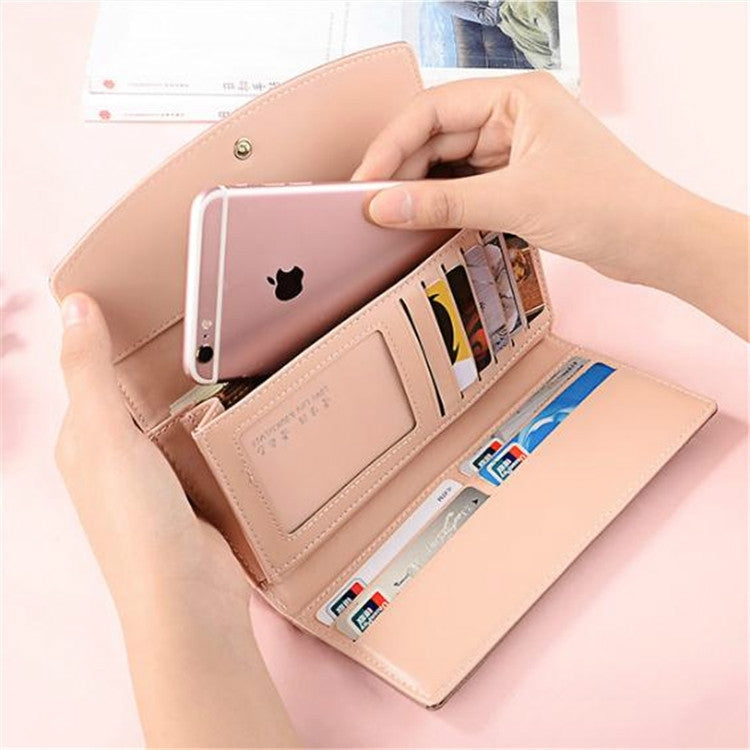 Casual Fashion Bow Buckle Large Capacity Multi-card Wallet Clutch