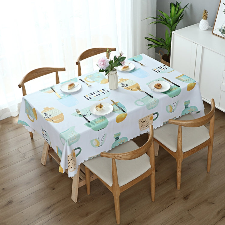 Printinging Coffee Dining Table Cloth PVC Waterproof Oilproof Anti-scalding Tablecloth, Size:140x140cm Square Table