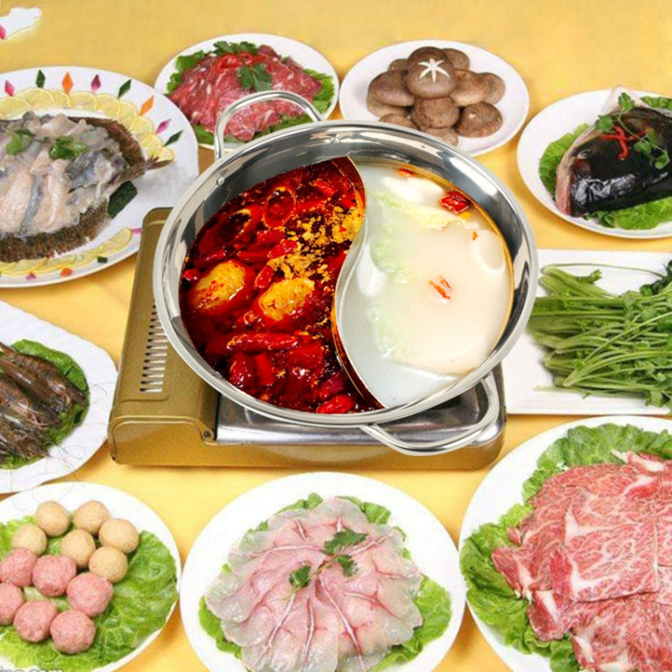 2 PCS Stainless Steel Hot Pot Thicken Miso Hot Pot Two Ear Two Pot, Size:24cm