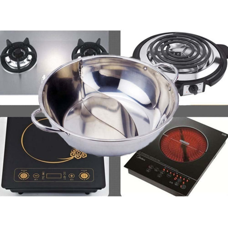 2 PCS Stainless Steel Hot Pot Thicken Miso Hot Pot Two Ear Two Pot, Size:28cm