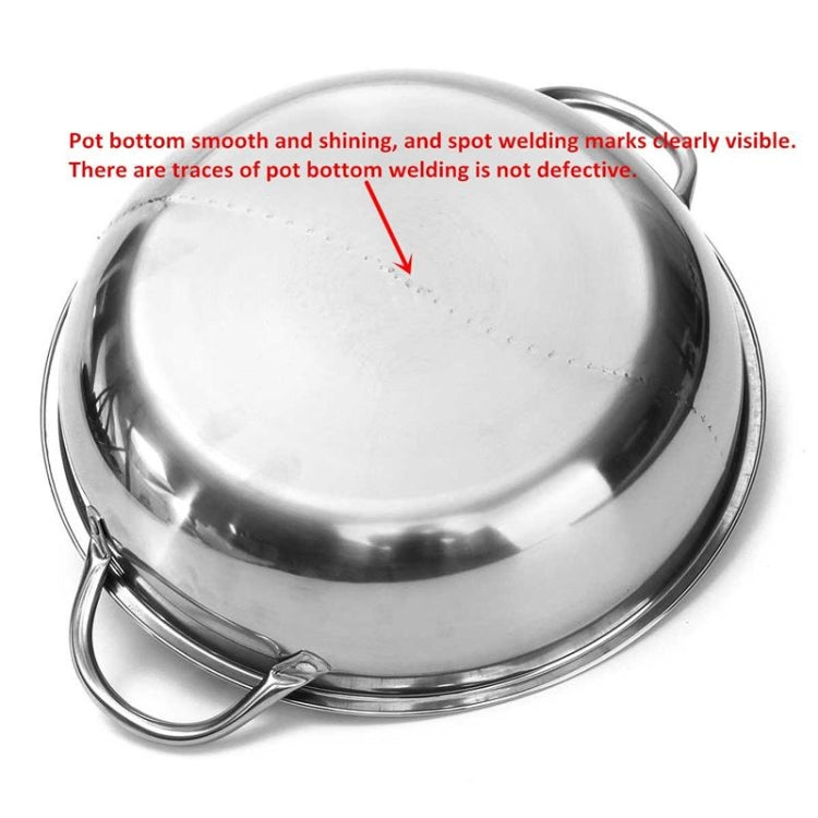 2 PCS Stainless Steel Hot Pot Thicken Miso Hot Pot Two Ear Two Pot, Size:28cm
