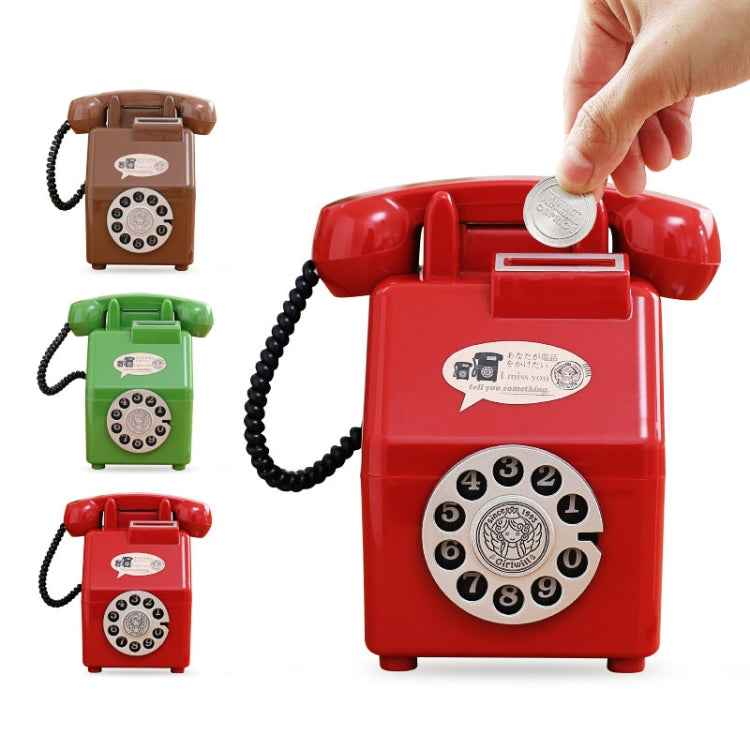 2 PCS Retro Telephone Children Money Box Creative Plastic Piggy BankHome Decor