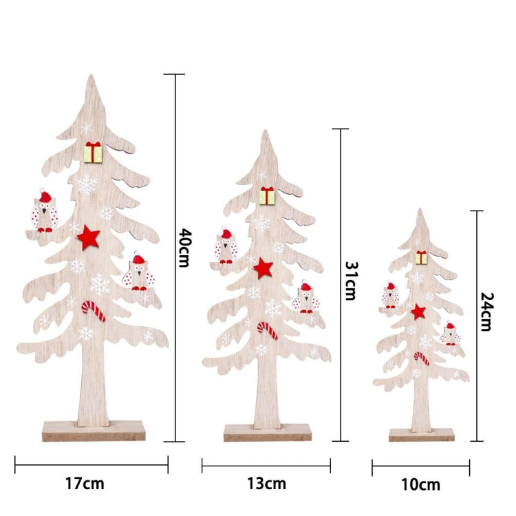 2 PCS Christmas Decorations Creative Painted Wooden Christmas Tree Ornaments, Size:24x10cm