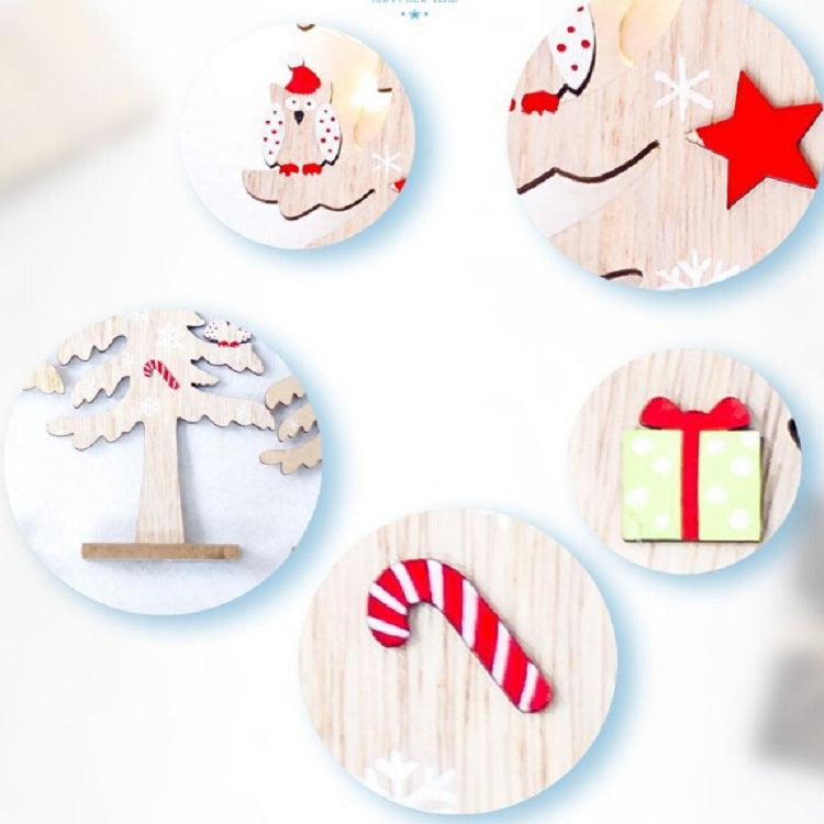 2 PCS Christmas Decorations Creative Painted Wooden Christmas Tree Ornaments, Size:40x17cm