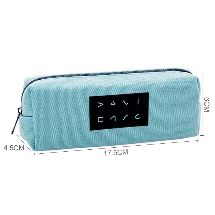 Simple Text Large Capacity Canvas Pencil Case