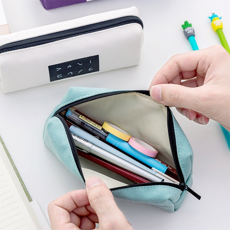 Simple Text Large Capacity Canvas Pencil Case