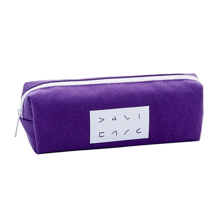 Simple Text Large Capacity Canvas Pencil Case
