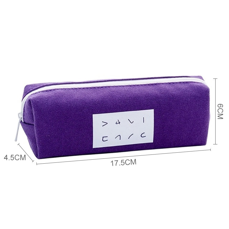 Simple Text Large Capacity Canvas Pencil Case