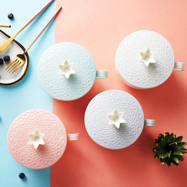 Simple Pineapple Pattern Stainless Steel Instant Noodle Bowl Thickened Anti-scald Student Tableware with Lid & Spoon