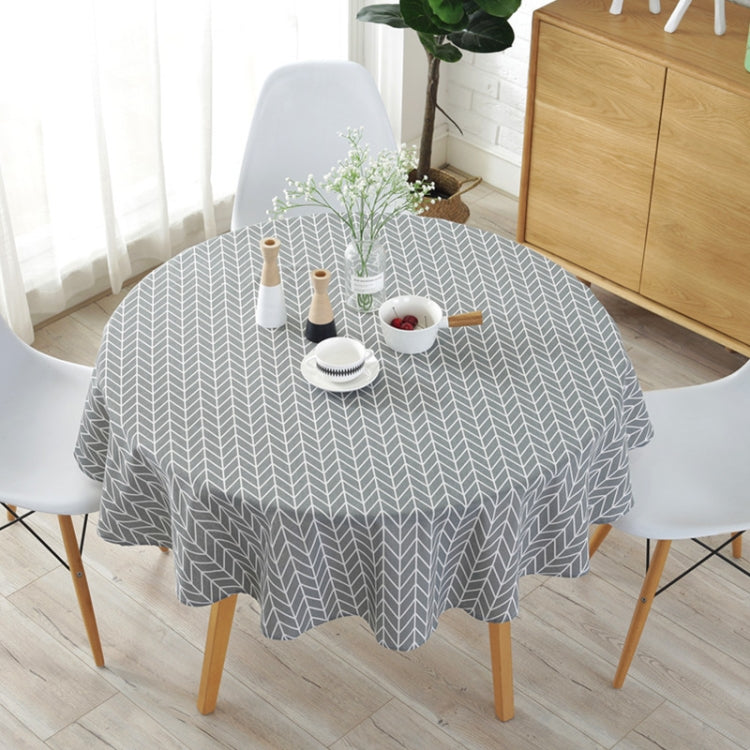 Polyester Cotton Round Tablecloth Dust-proof Cotton and Linen Printing Tablecloth, Diameter:100cm