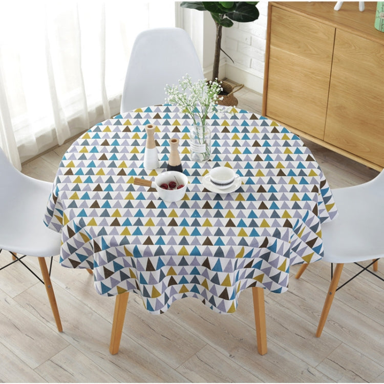 Polyester Cotton Round Tablecloth Dust-proof Cotton and Linen Printing Tablecloth, Diameter:100cm