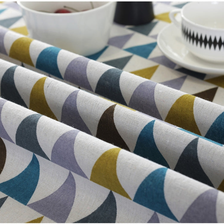 Polyester Cotton Round Tablecloth Dust-proof Cotton and Linen Printing Tablecloth, Diameter:100cm