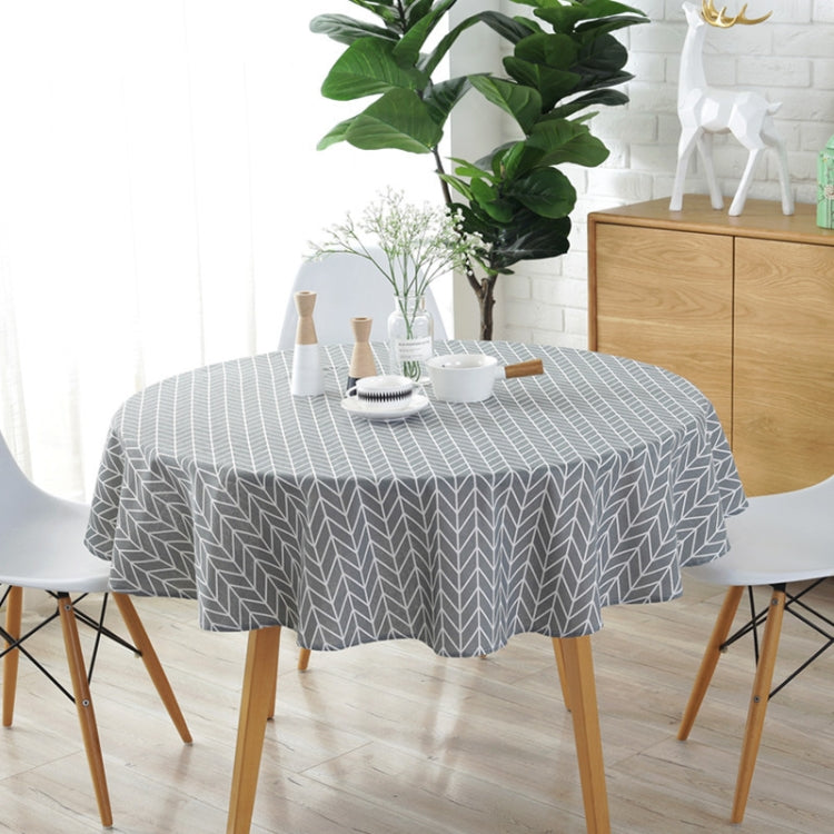 Polyester Cotton Round Tablecloth Dust-proof Cotton and Linen Printing Tablecloth, Diameter:150cm