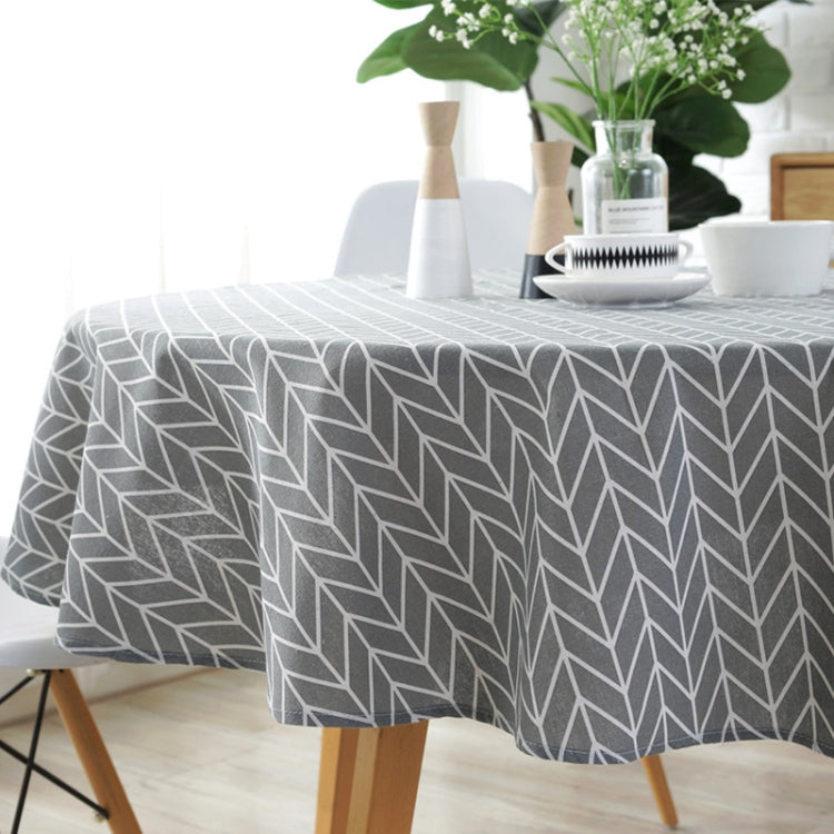 Polyester Cotton Round Tablecloth Dust-proof Cotton and Linen Printing Tablecloth, Diameter:150cm