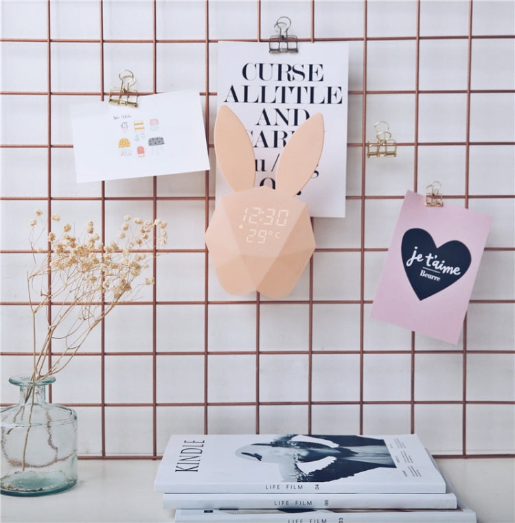 LED Sound Night Light Thermometer Rechargeable Table Wall Clocks Cute Rabbit Shape Digital Alarm Clock