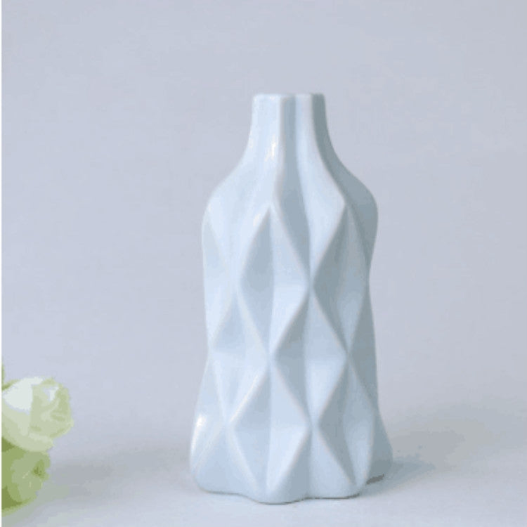 Creative Irregular Ceramic Vases Home Decor Small Flower Vase for Living Room Tabletop Ornaments Crafts, Size:Large
