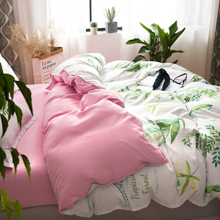Home Simple and Comfortable Polyester Textile Jungle Leaf Print Pattern Bedding Set,