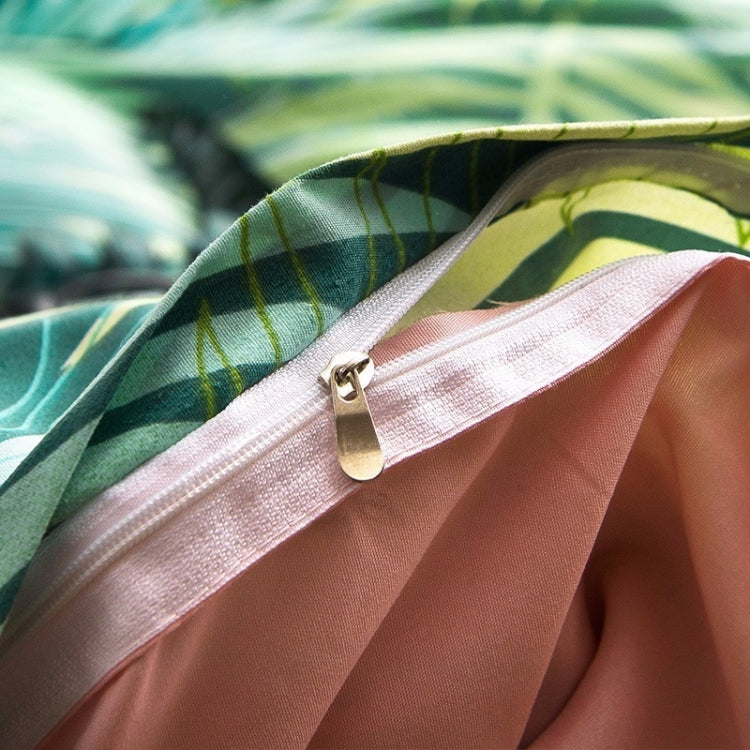 Home Simple and Comfortable Polyester Textile Jungle Leaf Print Pattern Bedding Set, Quilt Size: 180 x 220mm