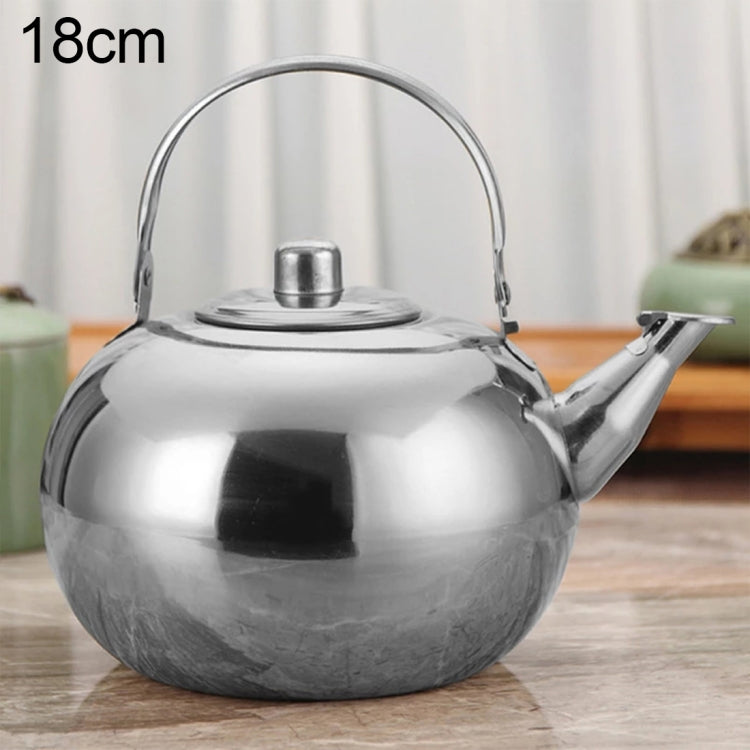 Thick Stainless Steel Teapot Tea Set Coffee Pot, style:silver 18cm