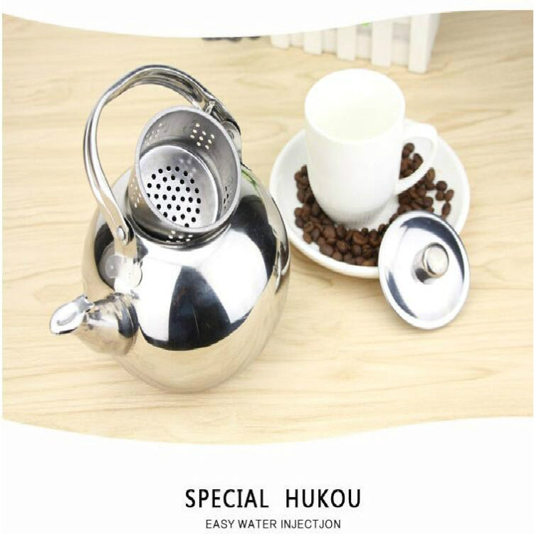 Thick Stainless Steel Teapot Tea Set Coffee Pot, style:silver 16cm