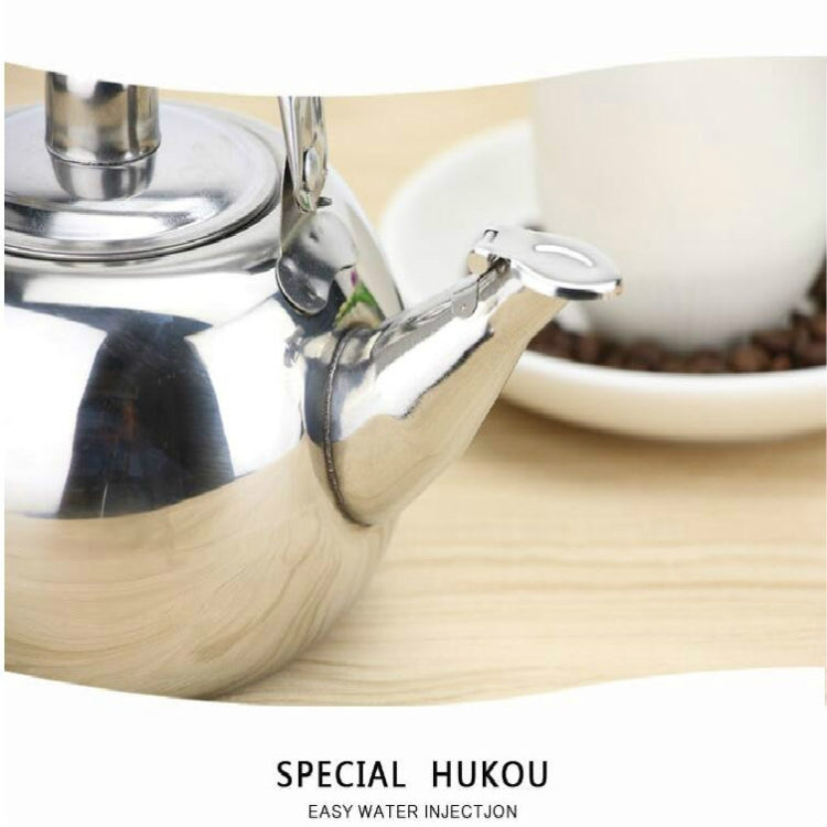 Thick Stainless Steel Teapot Tea Set Coffee Pot, style:silver 16cm