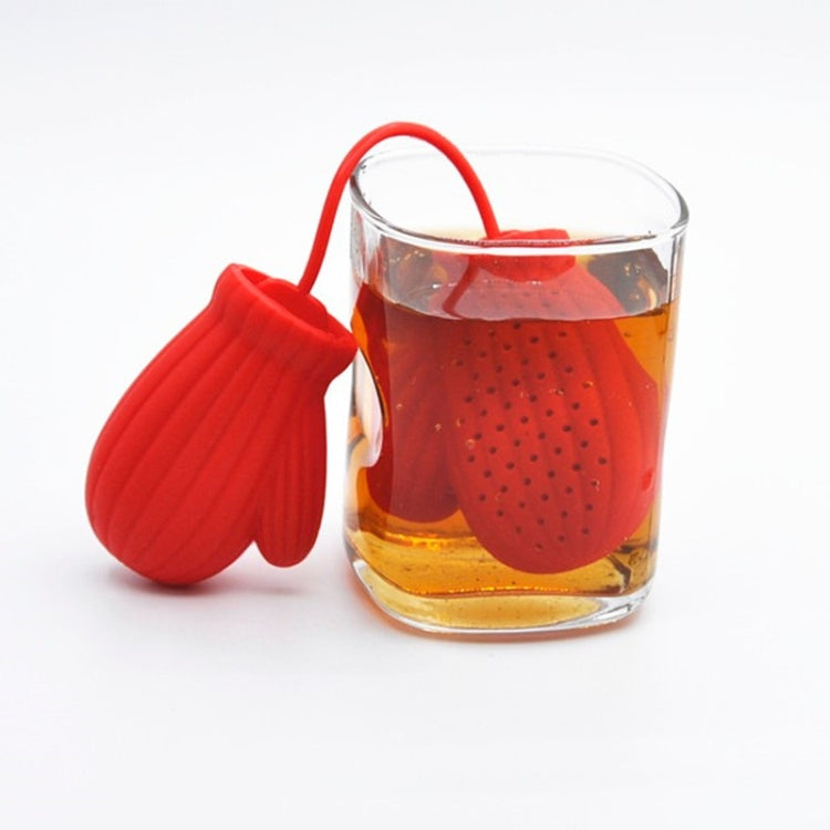 2 PCS Christmas Gloves Tea Strainer Infusers Makers Silicon Loose Leaf Coffee Bag