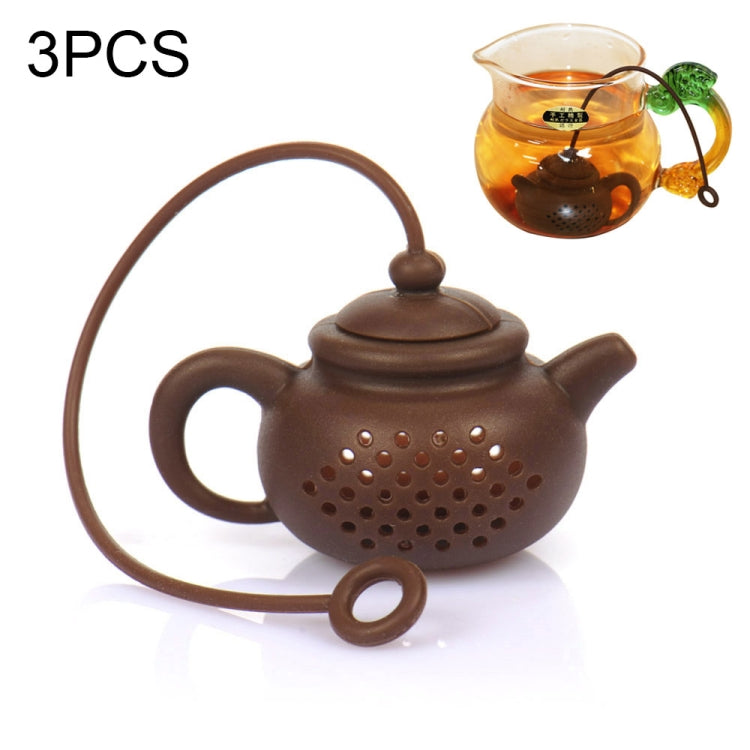 3 PCS Creative Silicone Tea Bag Tea Pot Shape Tea Filter Safely Cleaning Infuser