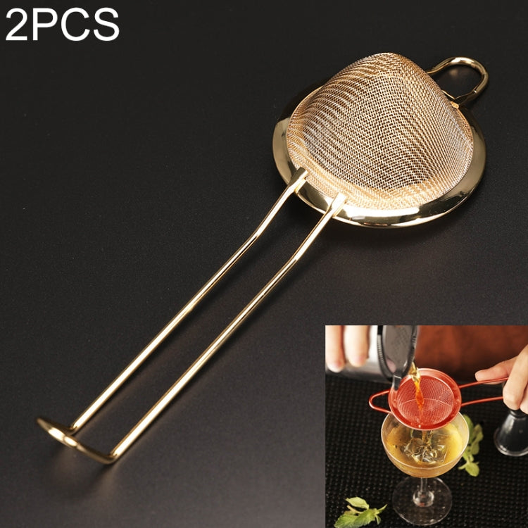 2 PCS Stainless Steel Filter Sieve Soy Milk Juice Filter Spoon Kitchen Utensils Gold Plating