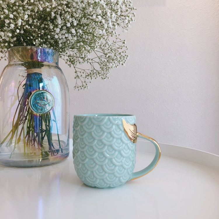 Electroplating Mermaid Fish Tail Ceramic Mug Milk Coffee Tea Gift