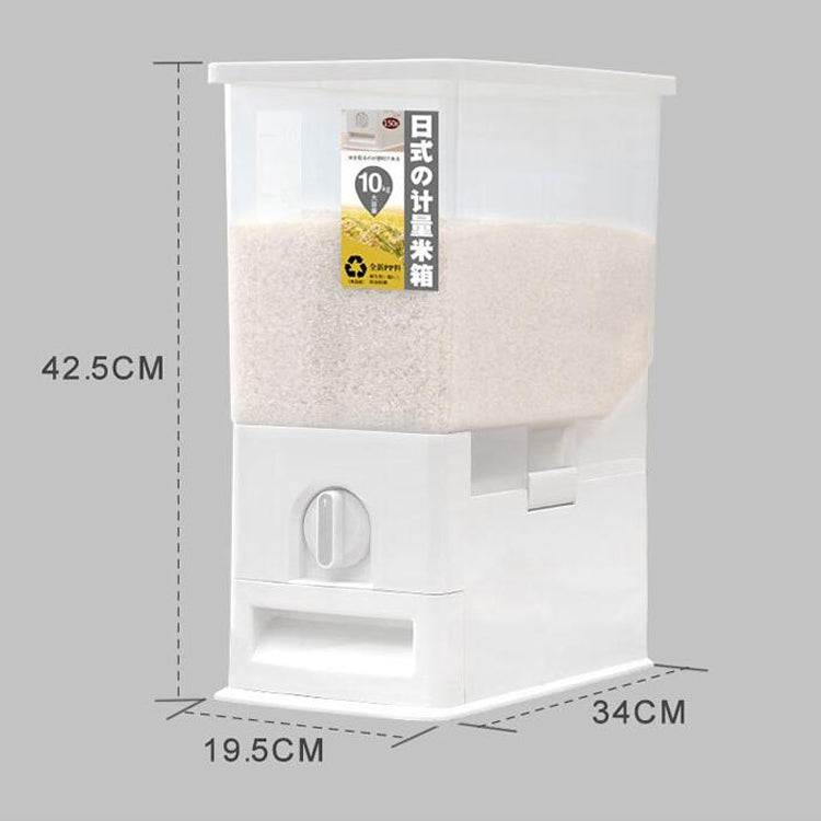 Kitchen Household 10KG Measurable Rice Barrel Sealed Insect-proof and Moisture-proof Rice Storage Box