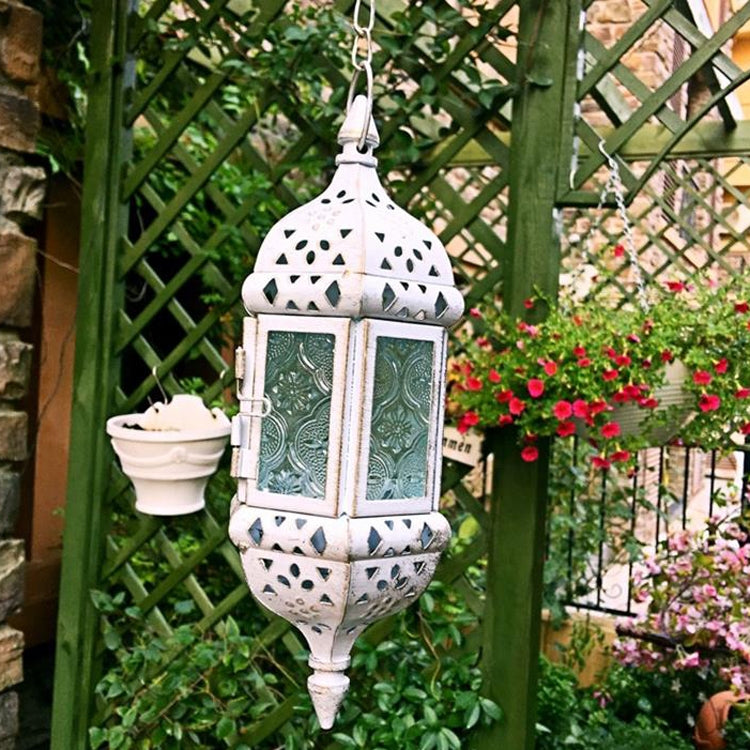 Retro Creative Wrought Iron Candle Holder Garden Hanging Hanging Wind Lamp Romantic Wedding Decorations