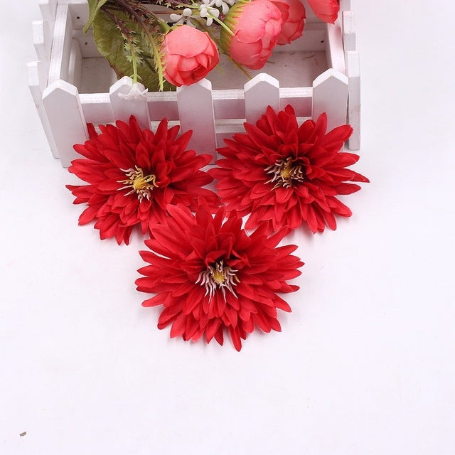 10 PCS Simulation Cloth Chrysanthemum Flower Wedding Home Vase Decorations DIY Wreath Flower