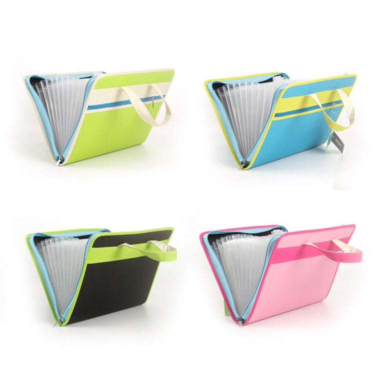 Creative Organ Multi-layer Clip Oxford Cloth A4 Portable Zipper Briefcase