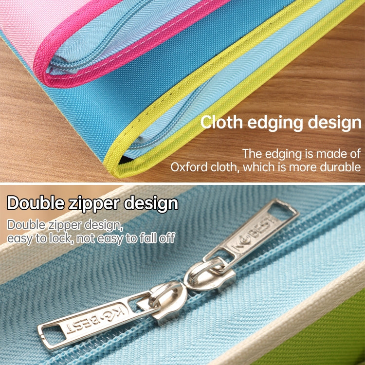 Creative Organ Multi-layer Clip Oxford Cloth A4 Portable Zipper Briefcase